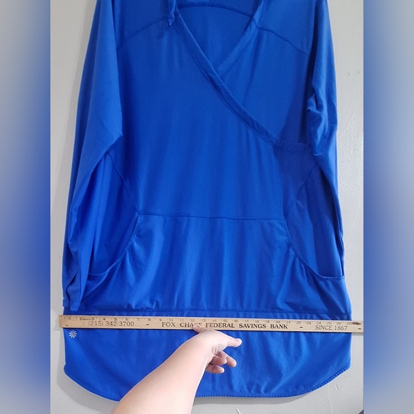 Athleta  Women's Blue Hooded Tunic Size 2X - Picture 12 of 15